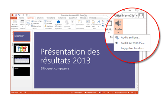 paramétrer la musique powerpoint